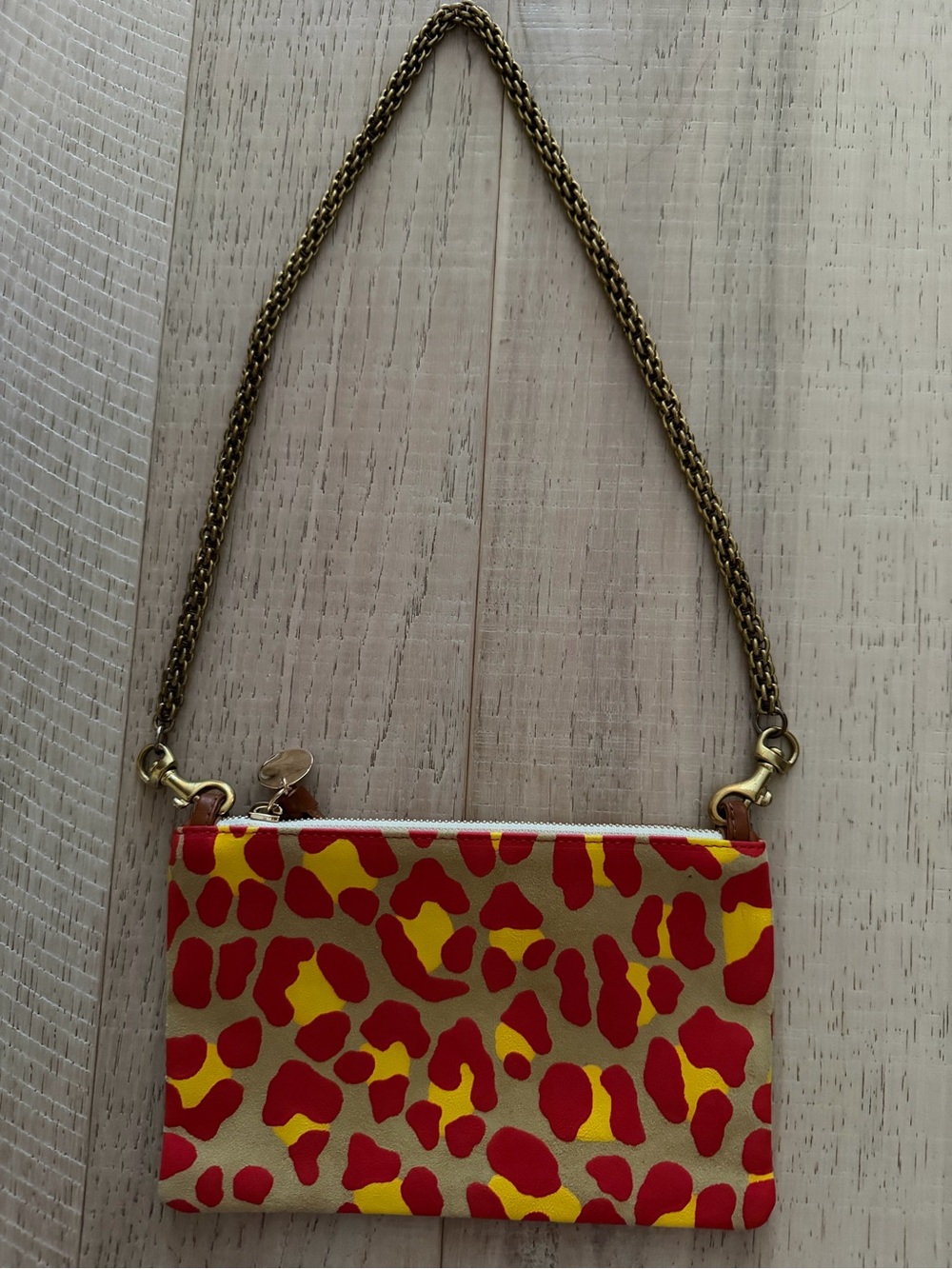 Clare V. Wallet Purse W/ Tabs. Animal Print shoulder Bag